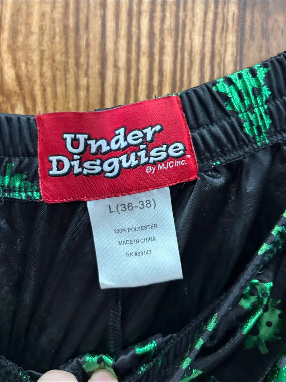 NWT Under Disguise Men's Black Boxer Briefs with Christmas Tree Print
